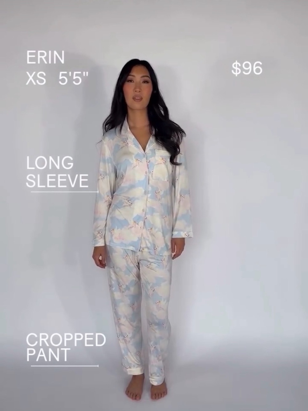 Mama Pastel pigs fly  Pajama Set - Soft Blue & Cream - Picture 6 of 6